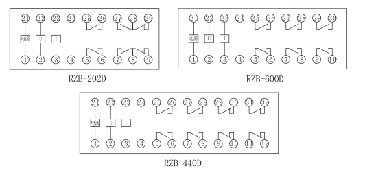 RZB-D導(dǎo)軌式防跳繼電器 內(nèi)部接線圖