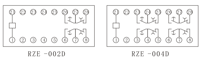 RZE-D內(nèi)部接線圖(正視圖)