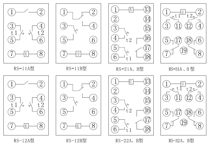 RS系列時(shí)間繼電器內(nèi)部接線(xiàn)圖