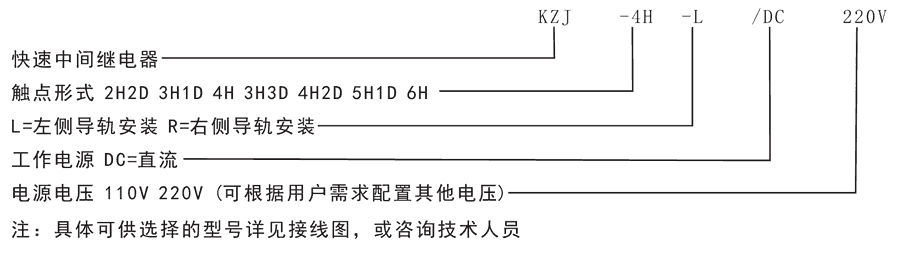 KZJ-3H1D-L/DC110V/DC220V型號(hào)分類(lèi)及含義